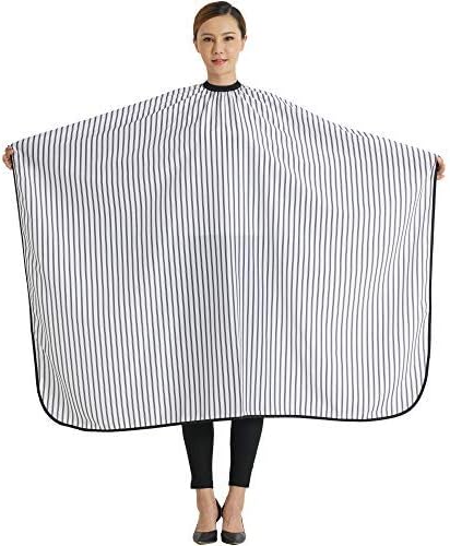Professional Salon Cape Polyester Barber cape Hair Cut Cape,57”x66.8”,Black and White Stripes,C250023B-L - Image 3