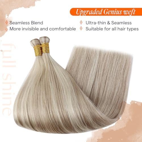 Full Shine Genius Weft Hair Extensions Human Hair for Women 18 Inch 80g - Image 5