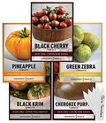Gardeners Basics, 5 Rare Tomato Seeds for Planting Variety Pack Heirloom Tomato Seeds, Cherokee Purple, Black Krim, Pineapple, Green Zebra, Black Cherry, Determinate and Indeterminate & More, Non GMO by GardenersBasics