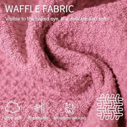 ROLSHOL 2 Pack Waffle Microfiber Hair Towel Wraps for Women, 32 x 11 in - Image 5