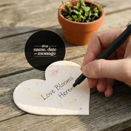48 Favor Set, Pink Heart Gift Wrap Tags with Wildflower Seeds - Image 5