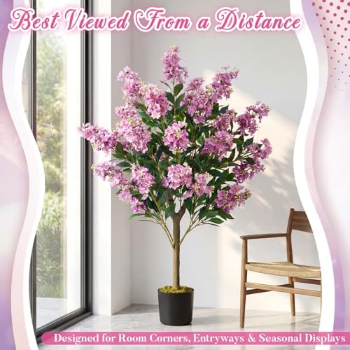 Thiccywoov 1 Pack 3.3 ft Artificial Purple Crape Myrtle Tree Plant - Image 6