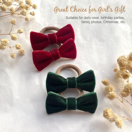 Cherssy 24pcs Toddler Hair Ties with 2" Velvet Bows for Girls - Image 3
