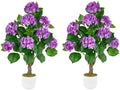 Artificial Hydrangea Tree 2 Pack, 3FT Faux Hydrangea Plant in Pot with Purple Flowers, Greenery Potted Plant for Indoor Outdoor Office Home Porch Decor, Purple by Jcezvnt
