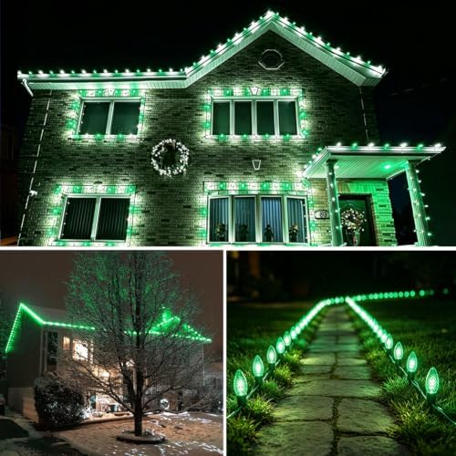 C9 LED Christmas Lights Outdoor Replacement Bulbs Green - Image 6