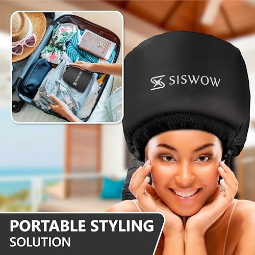 Net Plopping Cap for Drying Curly Hair - Hair Dryer Bonnet Diffuser Cap for Curly, Speeds Up Drying Time, Safety Deep Conditioning At Home - Portable, Adjustable - Image 5