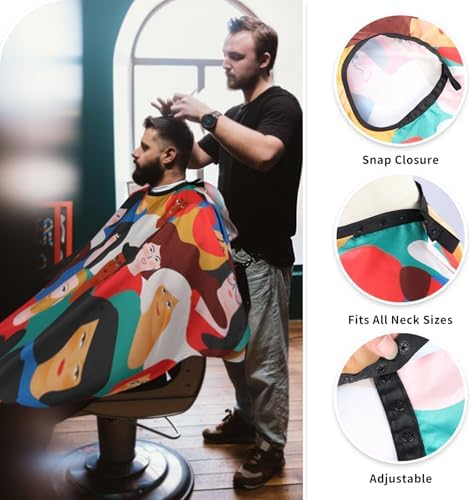Professional Hair Cutting Cape with Neck Duster Brush, Waterproof Salon Barber Cape with Snaps, Barber Accessories (Men and Women) - Image 4