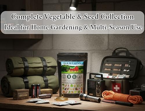 B&KM Farms Vegetable Seed Collection - 10 Varieties, 10,000+ Heirloom Non-GMO Seeds, Resealable Storage Packaging (10 Pack: The Essential Greens Collection) - Image 7