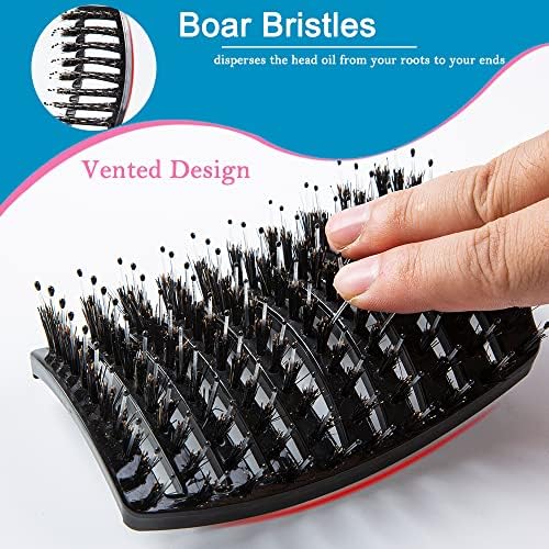 Boar Bristle Hair Brush Set – Wet/Dry Detangler for All Hair Types - Image 4