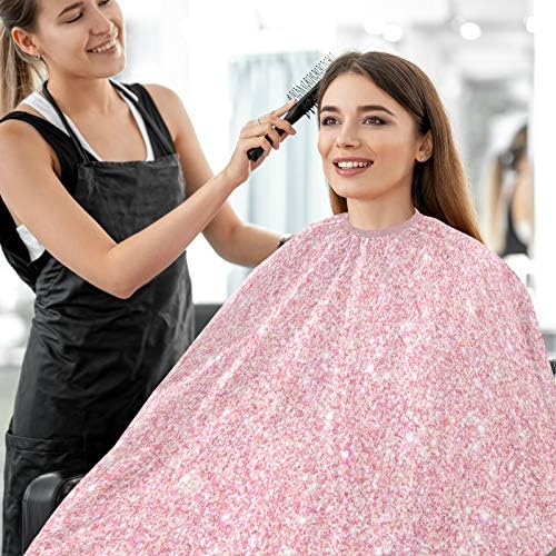 Blueangle Pink Glitter Texture Barber Cape Waterproof Salon Hairdresser Cape with Adjustable Snap Closure, Perfect for for Men Salon and Home Use - Image 7