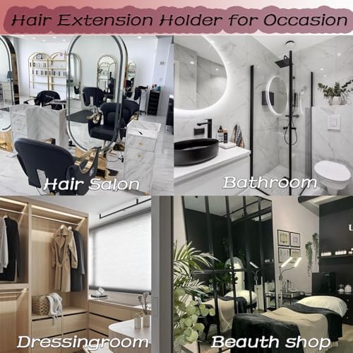 Hair Extension Holder holder for Washing,Styling, Packing and Storing,Hair Extension Holder holder for salons,bathrooms, beauty shops, cloakrooms.4 quick&easy Installation Modes With Tool. - Image 5
