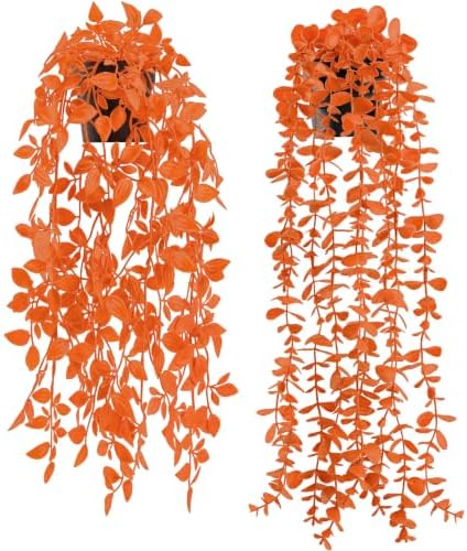 Der Rose 2Pcs Fake Fall Hanging Plants for Home Bathroom Wall Outdoor by DerRose