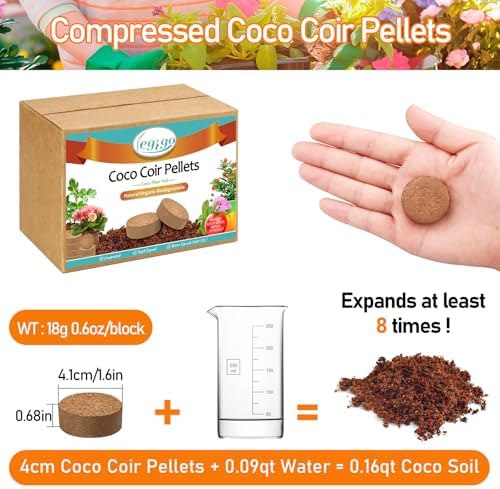 Legigo 200 Pcs 40mm Organic Coco Coir Pellets, Seed Starter Soil Pods - Image 2