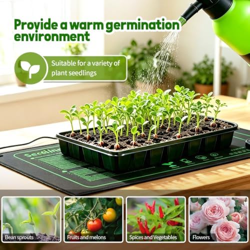 SYSAI 20"×10" Waterproof Seedling Heat Mat with Digital Thermostat – Precise Temperature Control for Seed Starting, Hydroponics, Greenhouse, Reptile Tank & Fermentation - Image 5
