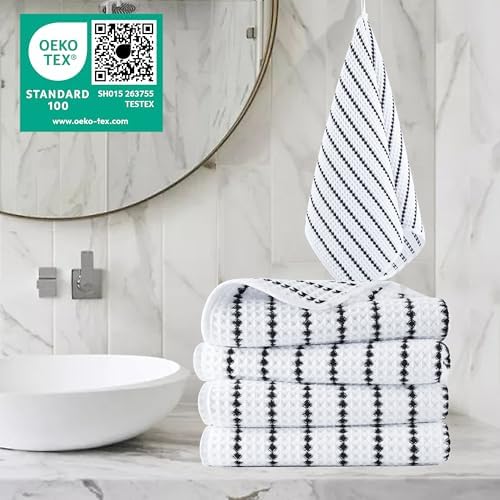 POLYTE 430 GSM Poly Blend Microfiber Quick Dry Waffle Hand Towel, 16x30 in - Image 2