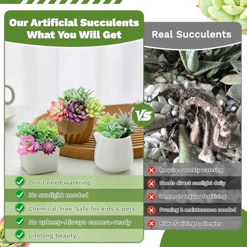 12 Pack Artificial Succulents Fake Plants Unpotted for Home Decor - Image 5