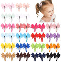 40PCS Snap Baby Hair Bows Clips for Girls Grosgrain Ribbon Fully Wapped 2 Inch Infant Hair Barrettes Accessories for Baby Girls Newborns Toddler by YHXXYLEN
