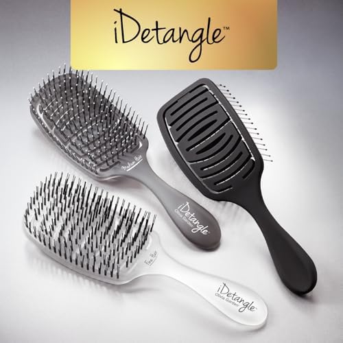 Olivia Garden iDetangle Brush for Wet and Dry Hair - Detangler Brush for Women and Men - Adjusts Tension by Hair Type - For Curly, Wavy or Straight - Flexible Vented Head - Image 5