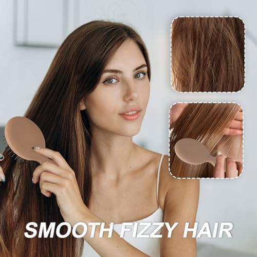 Mini Hair Bursh for Kids Women and Men, Protable Travel Size Hair Brush for Pockets Purse backpack, Mini Detangler Brush for All Hair Types, Small Hair Brush for Detangling(Brown) - Image 6