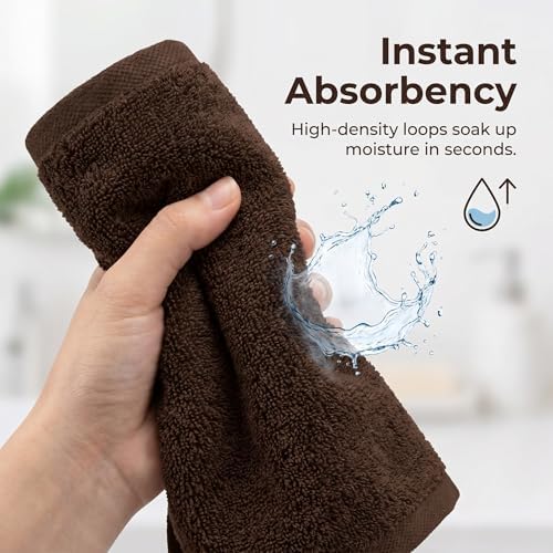 HUINI Microfiber Salon Towels, Brown, 12 Pack, 14 x 30 in - Image 3
