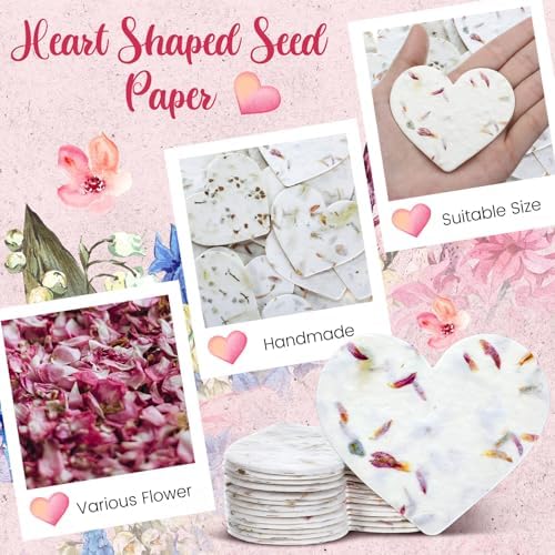 Dunzoom 50 Pcs Plantable Seed Paper Tags Wildflower,Heart - Image 4