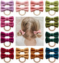 Cherssy 24pcs Toddler Hair Ties with 2" Velvet Bows for Girls by CherssyBows