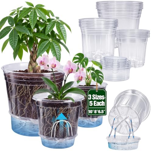 MIXC 15 Pcs 10/8/6.5in Self Watering Pots for Indoor Plants with Drainage by MIXC