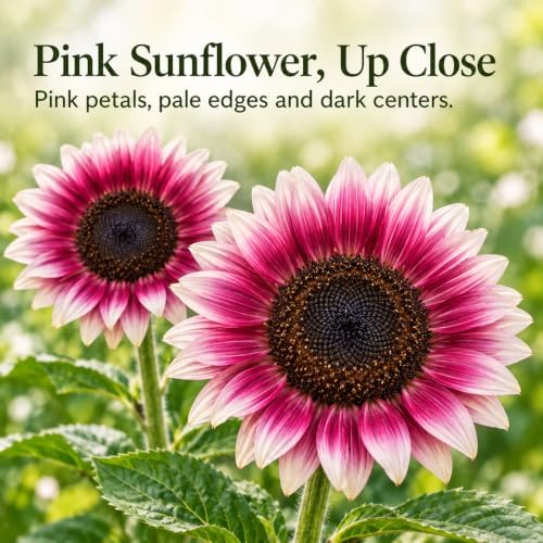 ZEshops 60 Pink Sunflower Seeds for Planting, Outdoor Flower Garden Beds - Image 3
