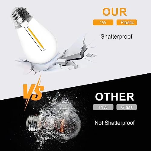 Visther 2700K S14 Outdoor String Light Replacement Bulbs for Patio, 48-Pack - Image 4