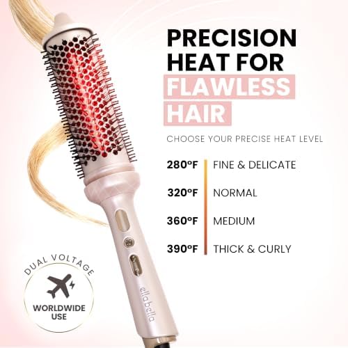 ELLA BELLA® Heated Round Thermal Styling Brush with Infrared, 1.5" Barrel - Image 5