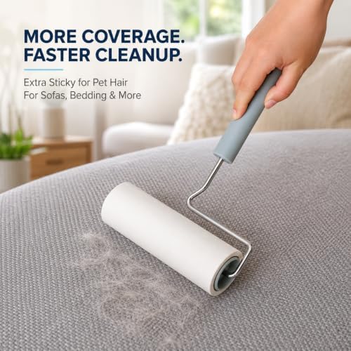 Extra Sticky Large Lint Roller, 6.3", 1 Roller + 4 Refills - Image 6