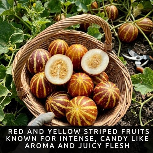 20 Rich Sweetness Melon Seeds | Miniature Striped Melon Seeds for Planting - Image 6