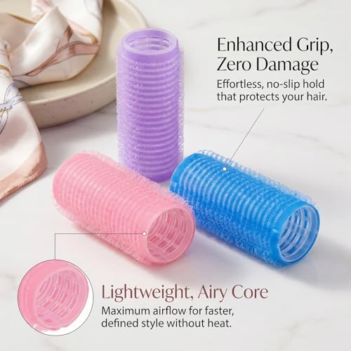 37PCS Self Grip Small Hair Rollers for Women Heatless Velcro Rollers for Hair Volume Set with Tail Comb for Medium Short Hair and Bangs DIY Curly Hairstyle(Colorful) - Image 3