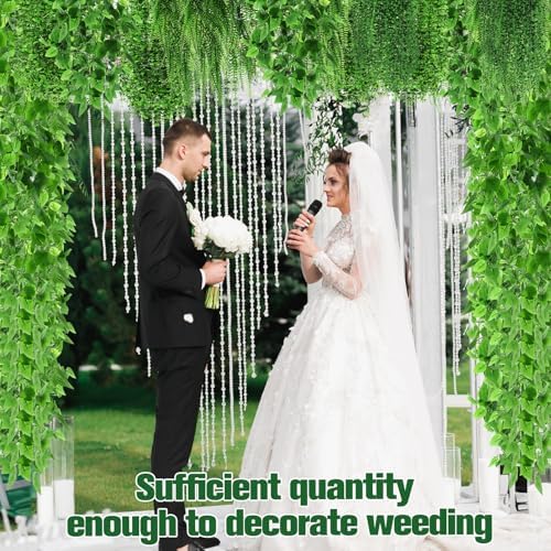 Daifunli 16 Pcs Artificial Hanging Plants Fake Hanging Ferns Plastic Faux Plants for Wall Room Garden Garland Indoor Outdoor Decor No Basket (Boston,Eucalyptus,Ivy Vine,String of Pearls) - Image 5