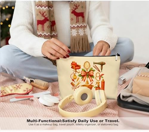 Chrisamas Hairstylist Gifts Women Makeup Bag Make Up Bag, Cosmetic Bags for Hairstylists, Hairdresser Gifts for Cosmetology Student Teen Girls - Image 6
