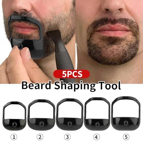 5 PCS Beard Shaper Set for Men - Goatee Shaper, Beard Lineup Tool, Beard Template & Stencil, Versatile Face Hair Styling Tool - Image 4