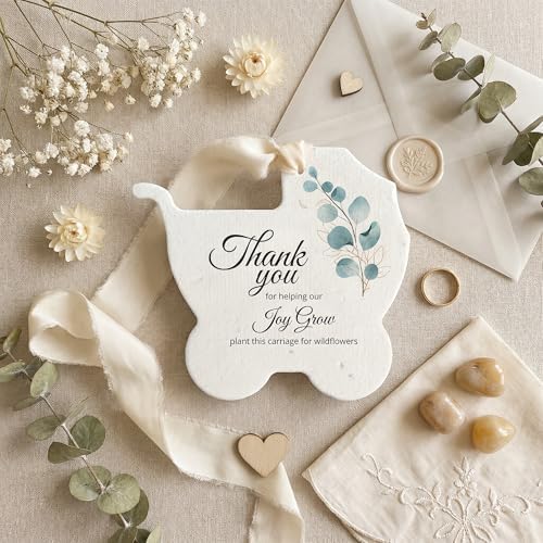 12 Green Carriage-Shaped Gift Wrap Tags with Wildflower Seeds - Image 5
