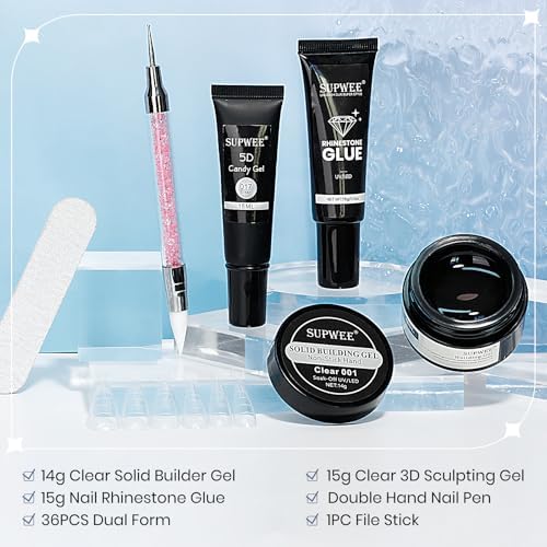 Solid Builder Gel for Nails 3D Nail Sculpture Gel and Nail Rhinestone Glue - Image 2
