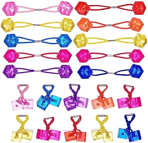 20pc Cube Ponytailers Assorted Ponytail Cubes Twin Bead Hair-Value-Fun - Image 2