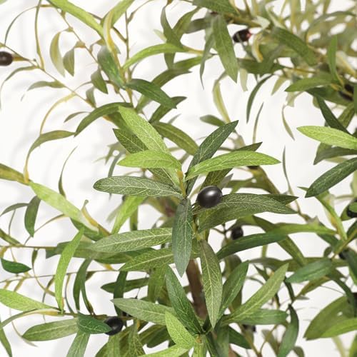 LYERSE Faux Olive Tree 7ft with Thick Lifelike Branches, Realistic Leaves - Image 2