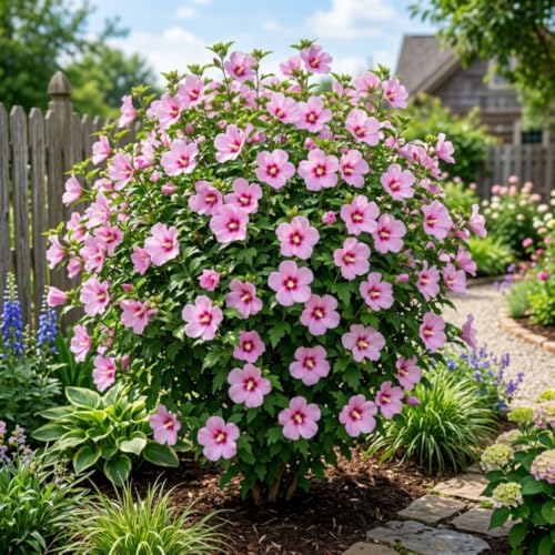 Pink Rose of Sharon Plant, Vibrant Flower Shrub, 6-10 Inch Tall - Image 6