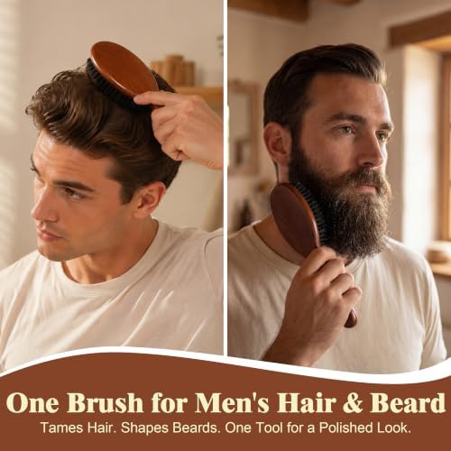 Stylemate Boar Bristle Hair Brush Smooth Shine Detangler for All Hair Types - Image 6