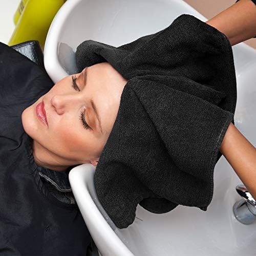 Utopia Towels Salon Towels, Pack of 24, 16x27 in, 100% Cotton, Black - Image 3
