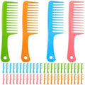 60 PCS Wide Tooth Comb for Curly Hair, Large Tooth Comb Can Easily Detangle Wet and Dry Hair Knots, Used for Styling and Daily Care (Pink + Green + Blue + Orange) by Zeckzoin