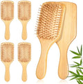 24 Pcs Natural Bamboo Hair Brushes for Scalp Massage & Detangling, Anti-Static Wooden Paddle Brush with Ergonomic Handle and Bamboo Bristles, DIY Engraving Gifts, 9.65”x3.35” by Unknown