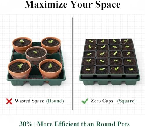 50 Packs Square Nursery Pots for Plants 4 Inch Seedling Pots with Holes - Image 5