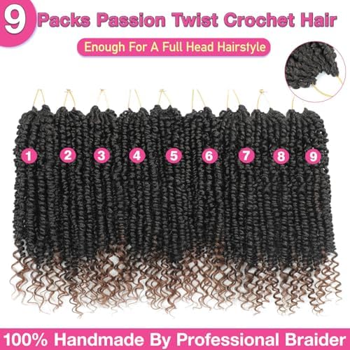 9 Packs Pre-twisted Passion Twist Hair 10 Inch Ombre Brown T1B/30 - Image 3