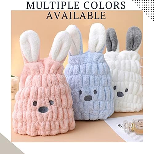 Hair Towel Wrap for Kids, Bunny Toddler Dry Head Cap Absorbent Quick - Image 6