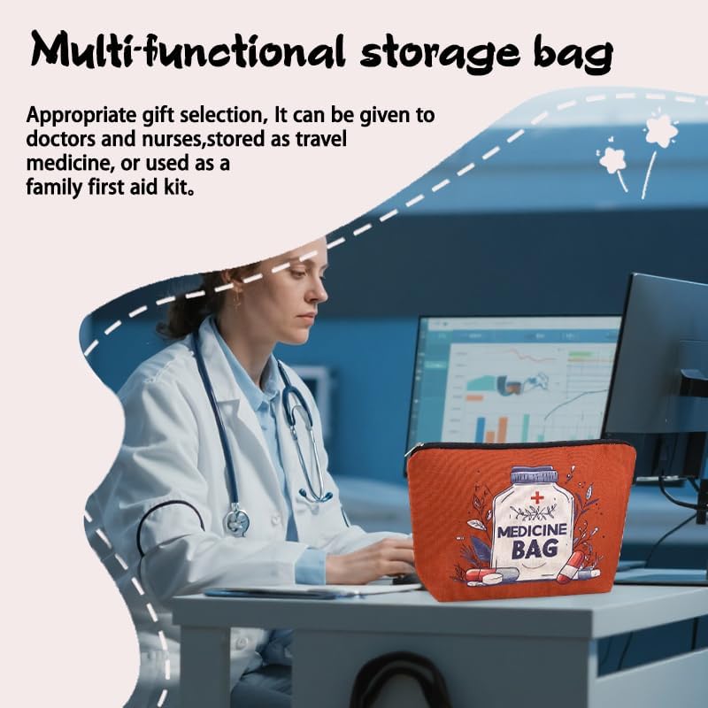 Medical Bag Organizer Pouches Nurse Practitioner Gifts Bag Drug Pill Organizer Physician Assistant Pharmacy Student Patient Travel Makeup Bag Doctor of Nursing Practice Graduation Gifts Pouch Bags - Image 2