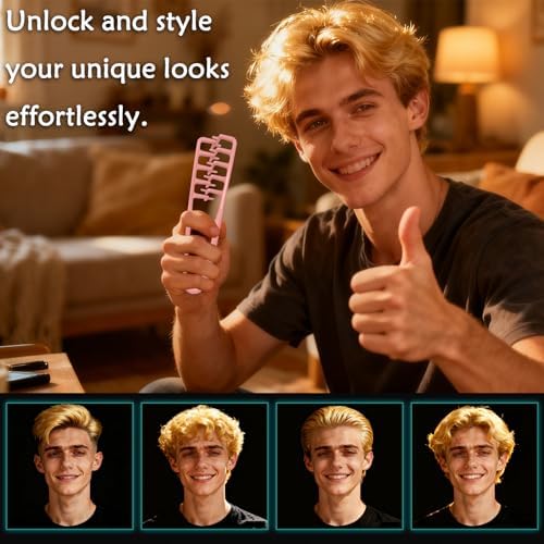 Texture Comb for Volumizing & Styling, Wide Tooth Comb for Curly Hair Men & Women, Anti-Frizz Root Lifting Styling Tool (Pink) - Image 4